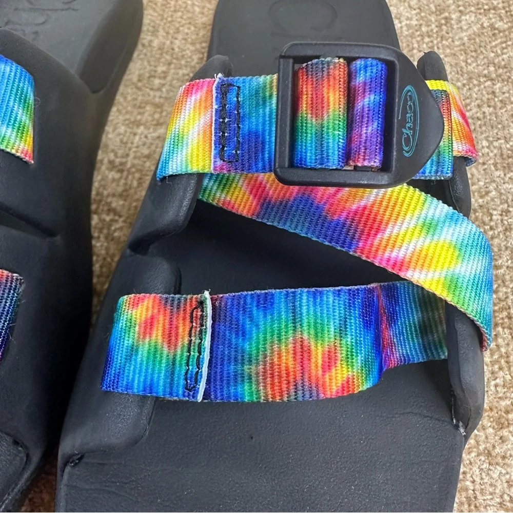 Chaco Kid's Chillos Strappy Black/Tie-Dye Slide/Sandals Size K5